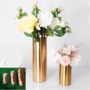 Premium Golden Cylinder Planters | Stylish Home Decorate